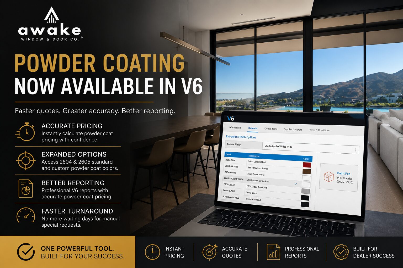 Powder Coating Now Available in V6